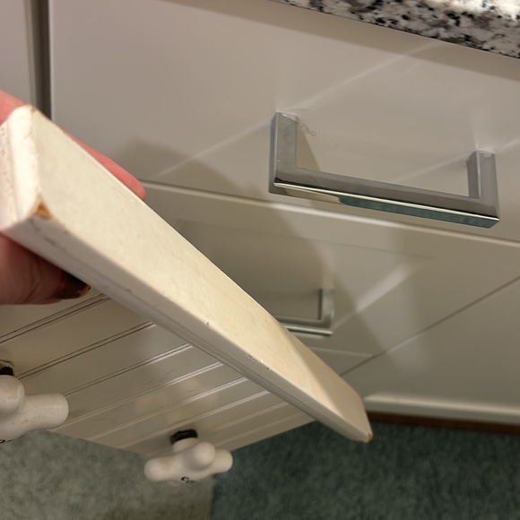 Bath Farmhouse Shelf Distressed Vintage Hot & Cold Faucet Knobs Final Sa… - Picture 6 of 9